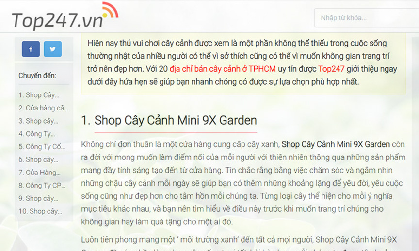 Top cửa hàng cây cảnh uy tín- 9X GARDEN