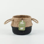 Chậu Gốm Giỏ Cói Đen - 9X GARDEN