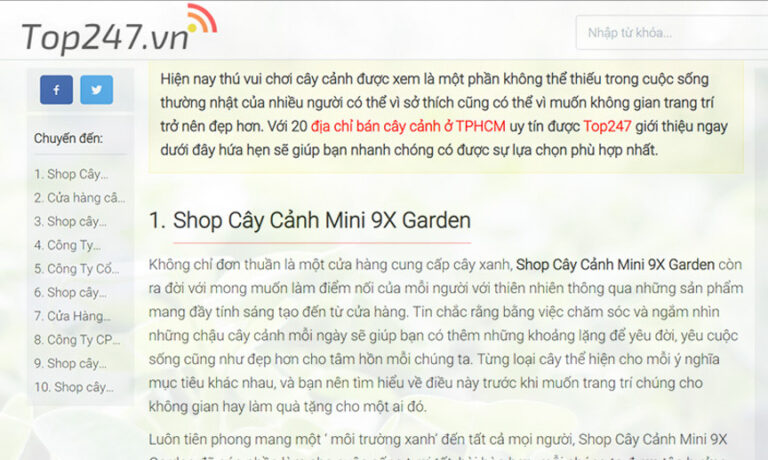 Top cửa hàng cây cảnh uy tín- 9X GARDEN